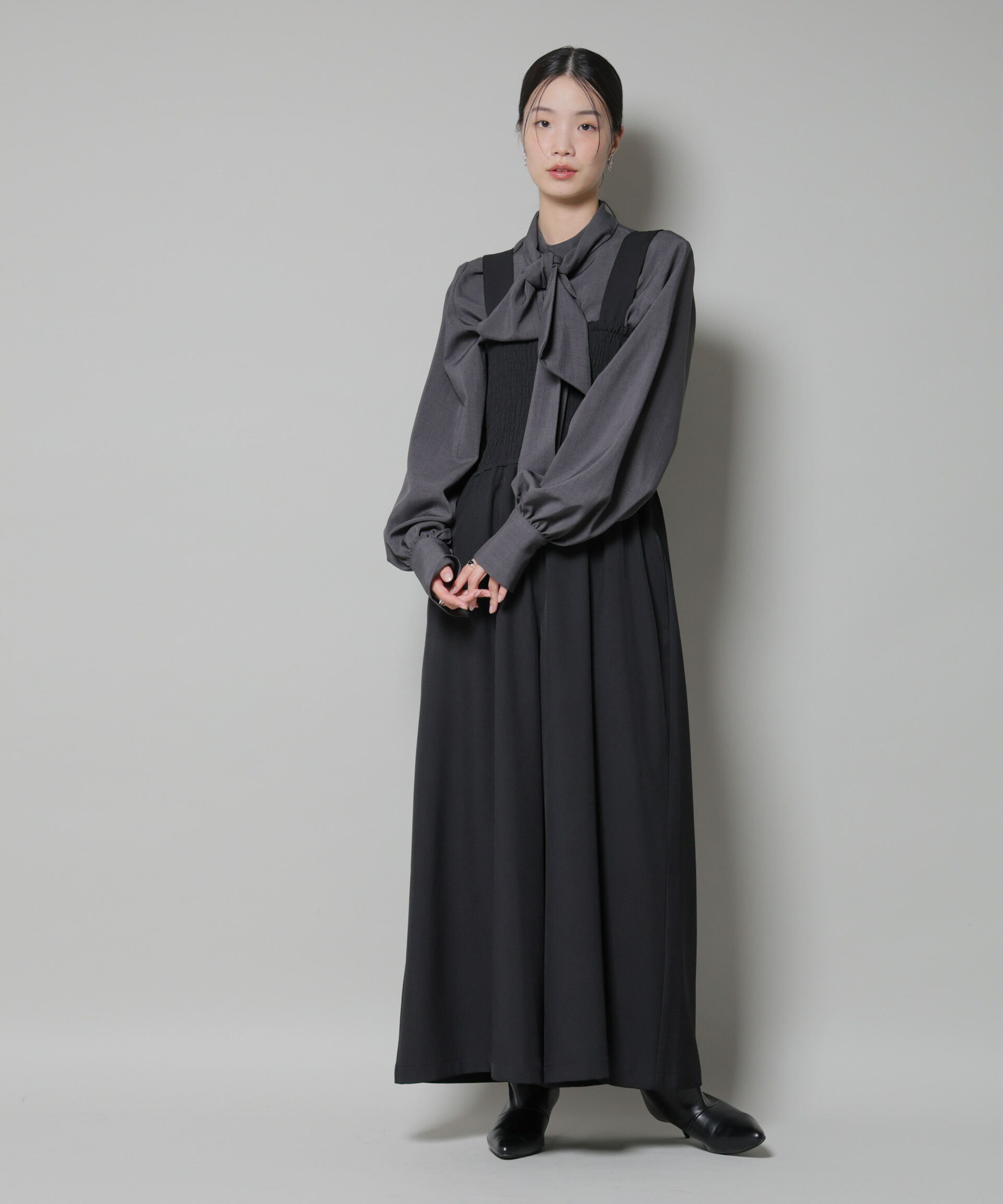 nano･universe「シャーリングサロペット」|ワンピース|