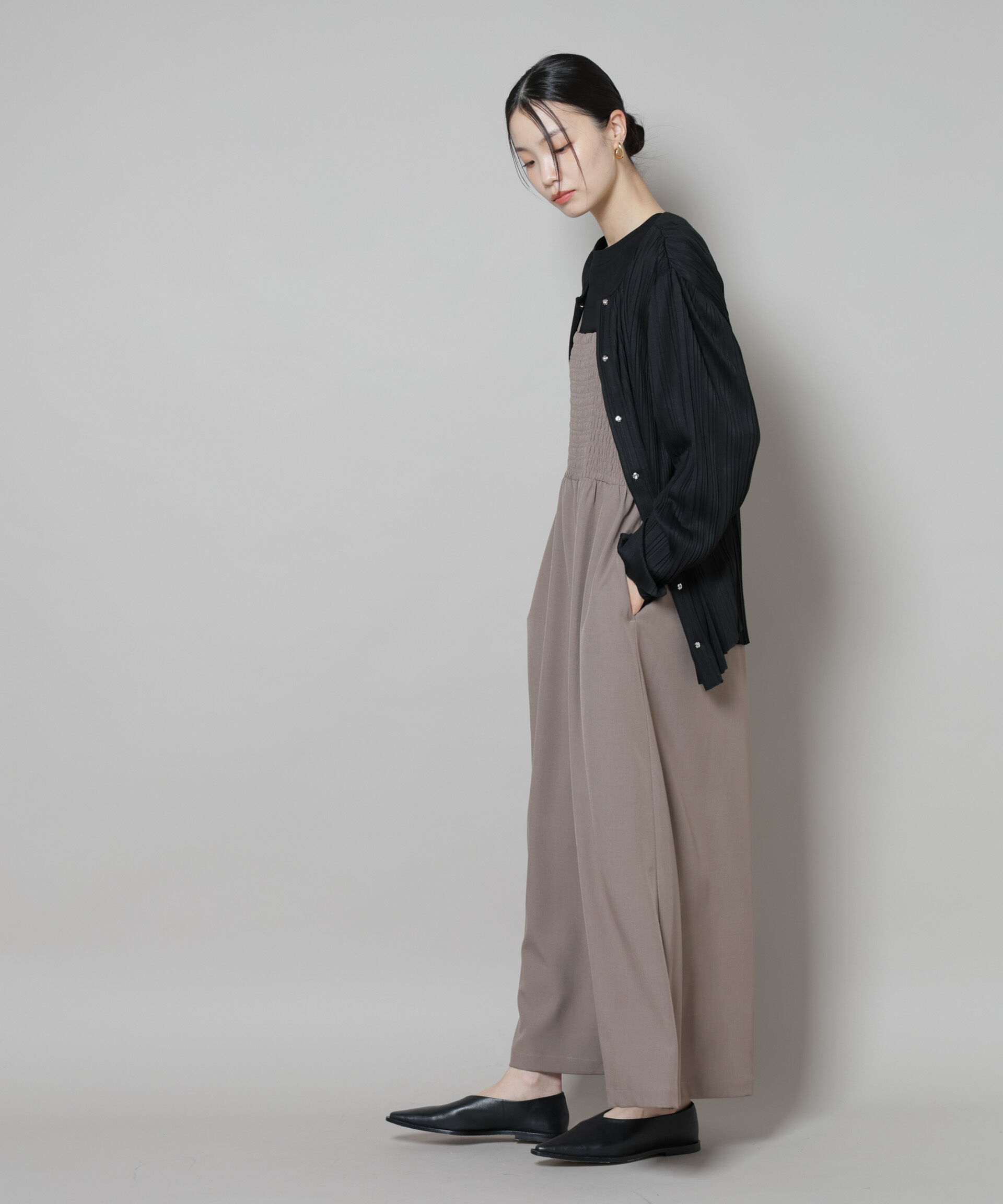 nano･universe「シャーリングサロペット」|ワンピース|