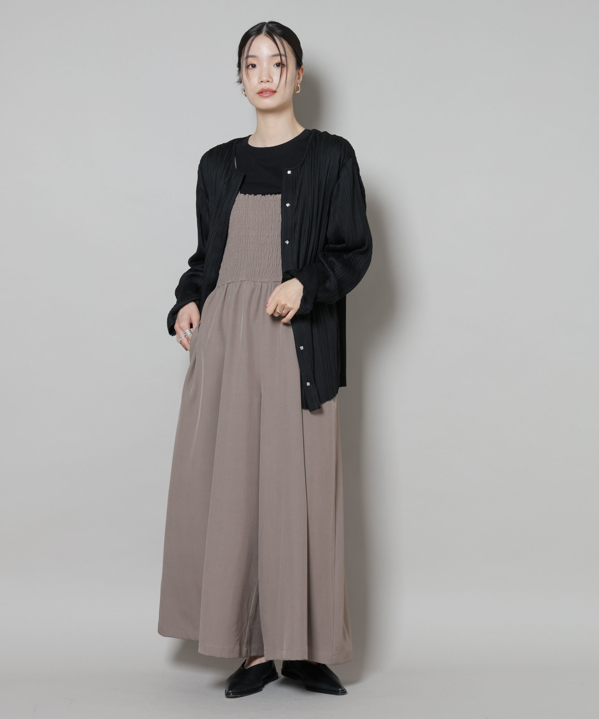 nano･universe「シャーリングサロペット」|ワンピース|