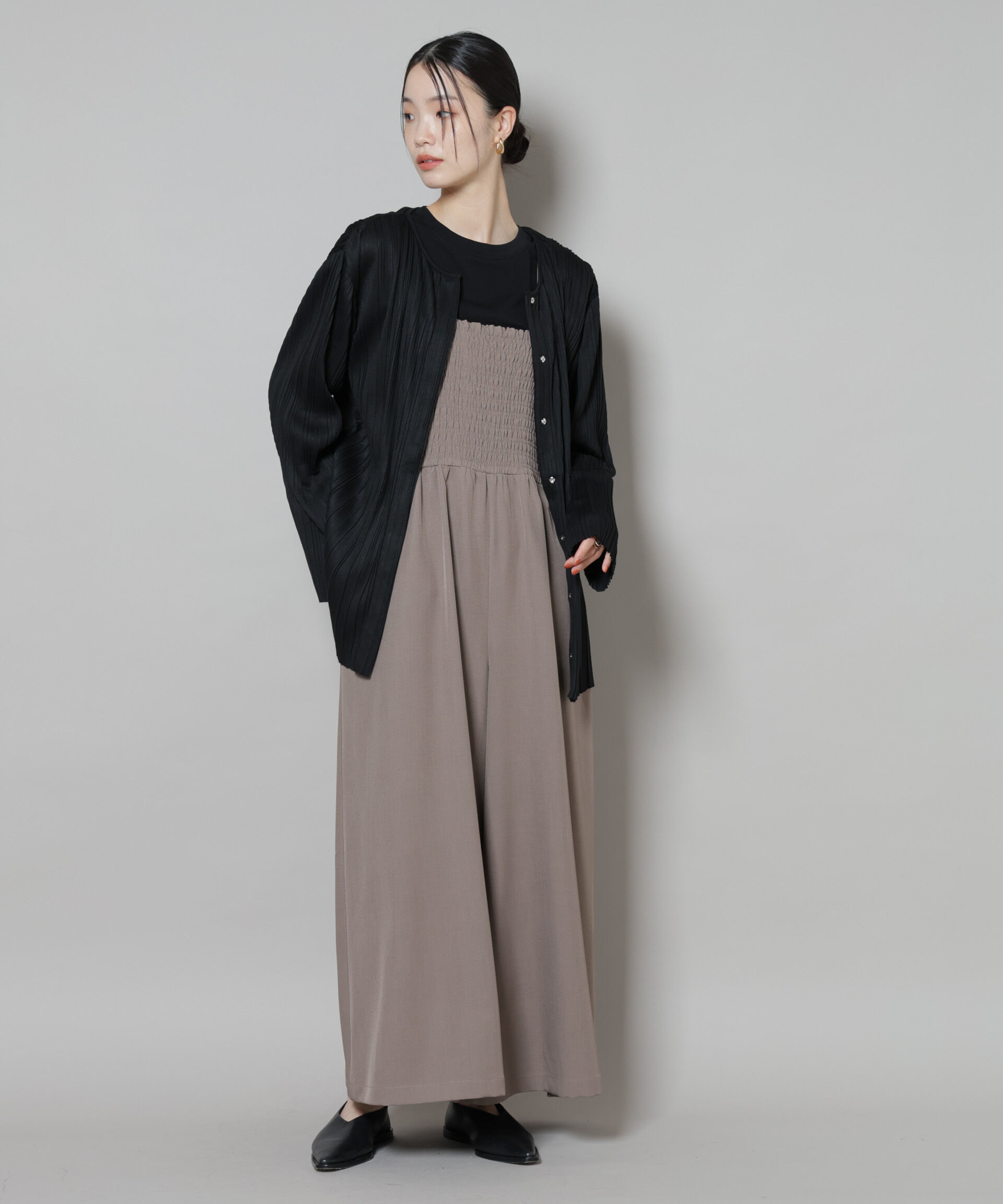 nano･universe「シャーリングサロペット」|ワンピース|