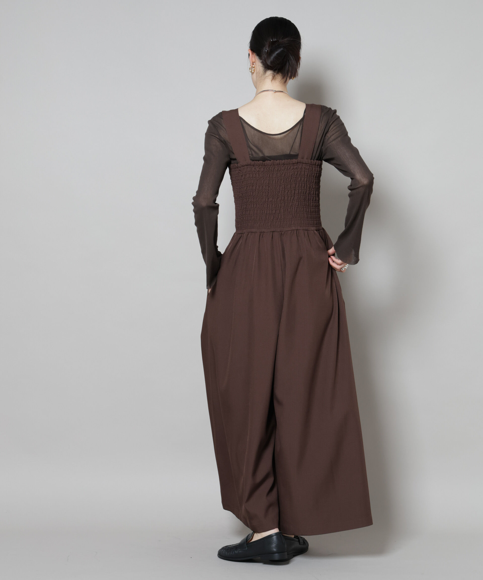 nano･universe「シャーリングサロペット」|ワンピース|