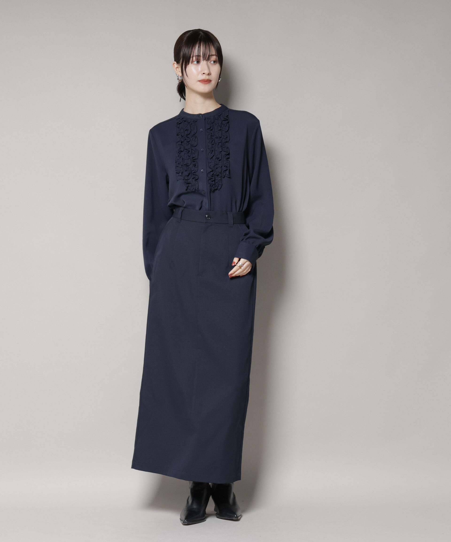 nano･universe「フロントフリルブラウス」|シャツ・ブラウス|