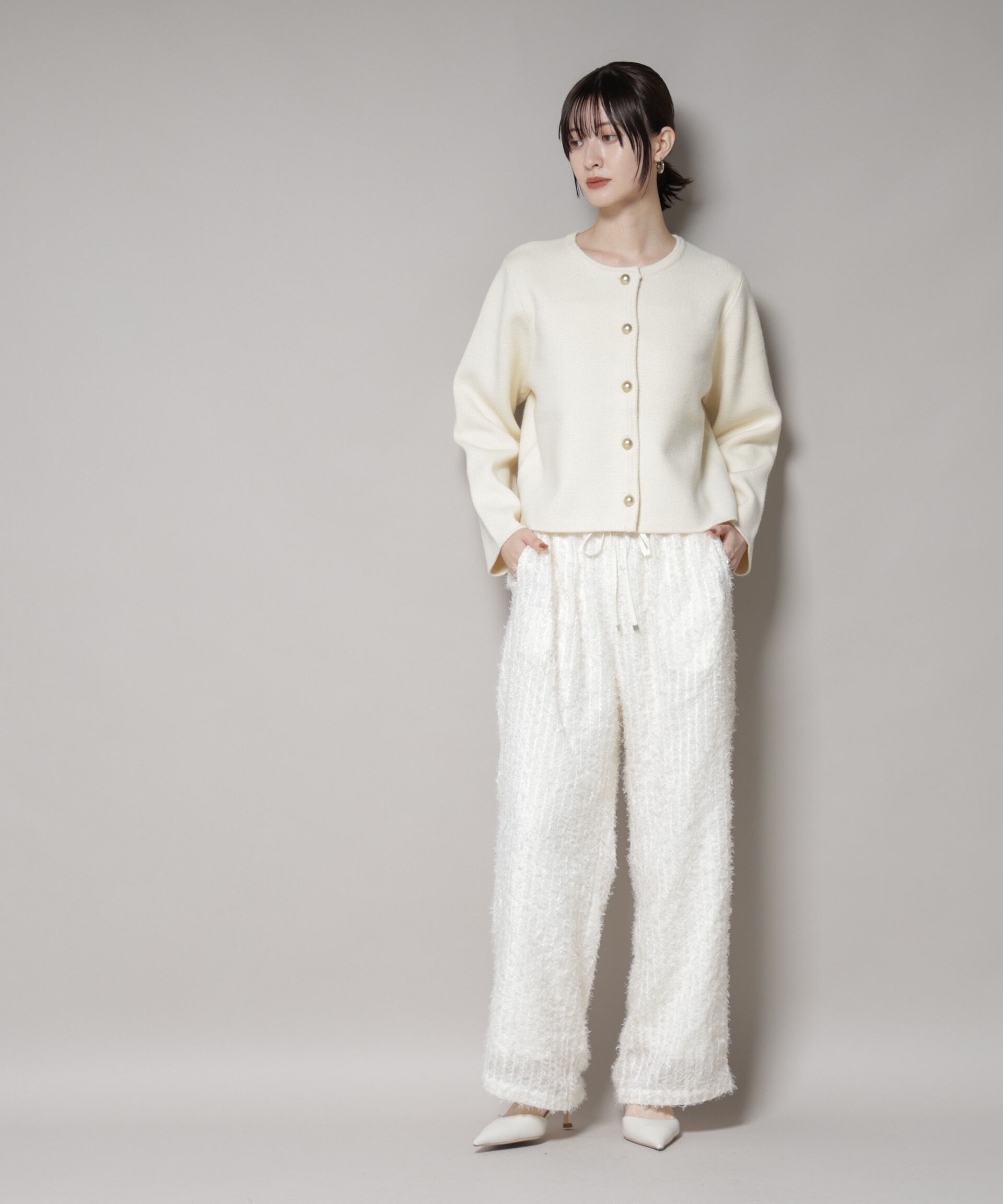 nano･universe「フリンジジャガードパンツ」|チノ|