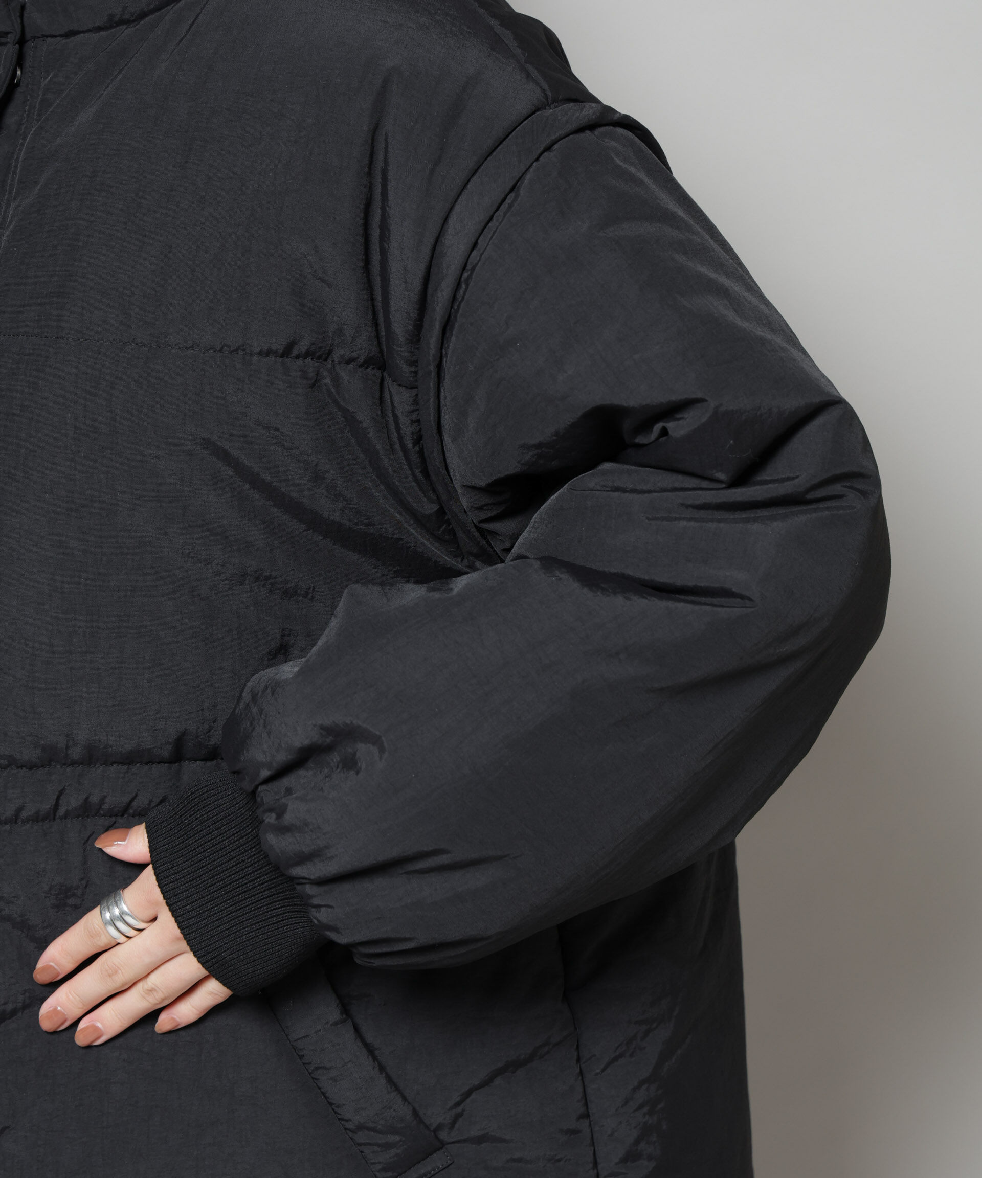 nano･universe「撥水加工・機能中綿 ２wayベスト＆スタンドジップブルゾン」|その他|