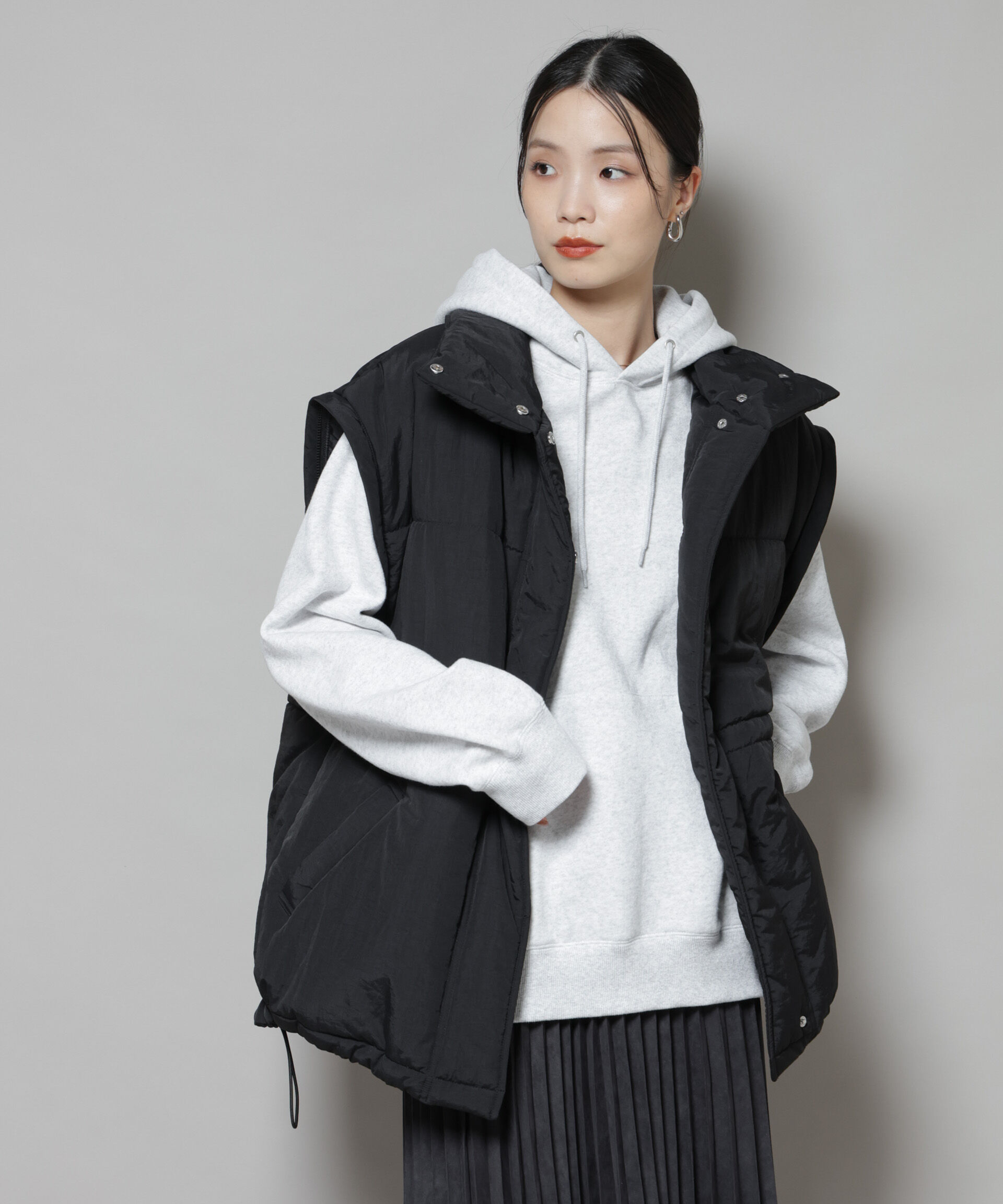 nano･universe「撥水加工・機能中綿 ２wayベスト＆スタンドジップブルゾン」|その他|