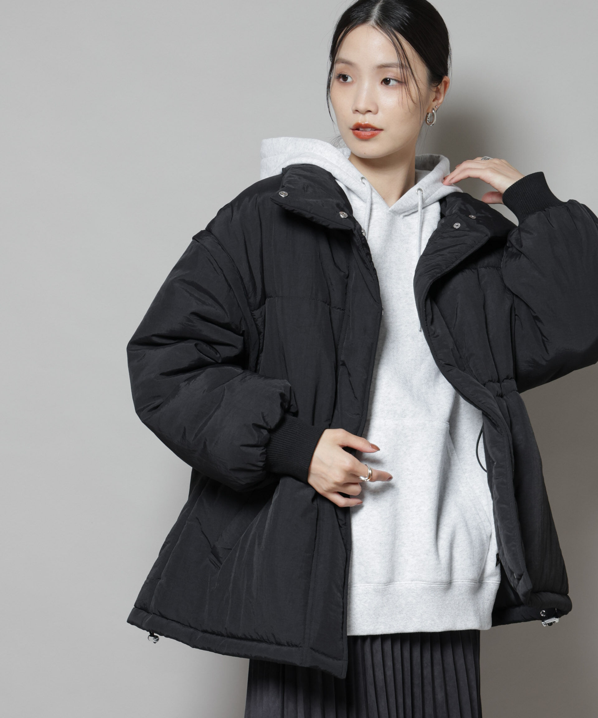 nano･universe「撥水加工・機能中綿 ２wayベスト＆スタンドジップブルゾン」|その他|