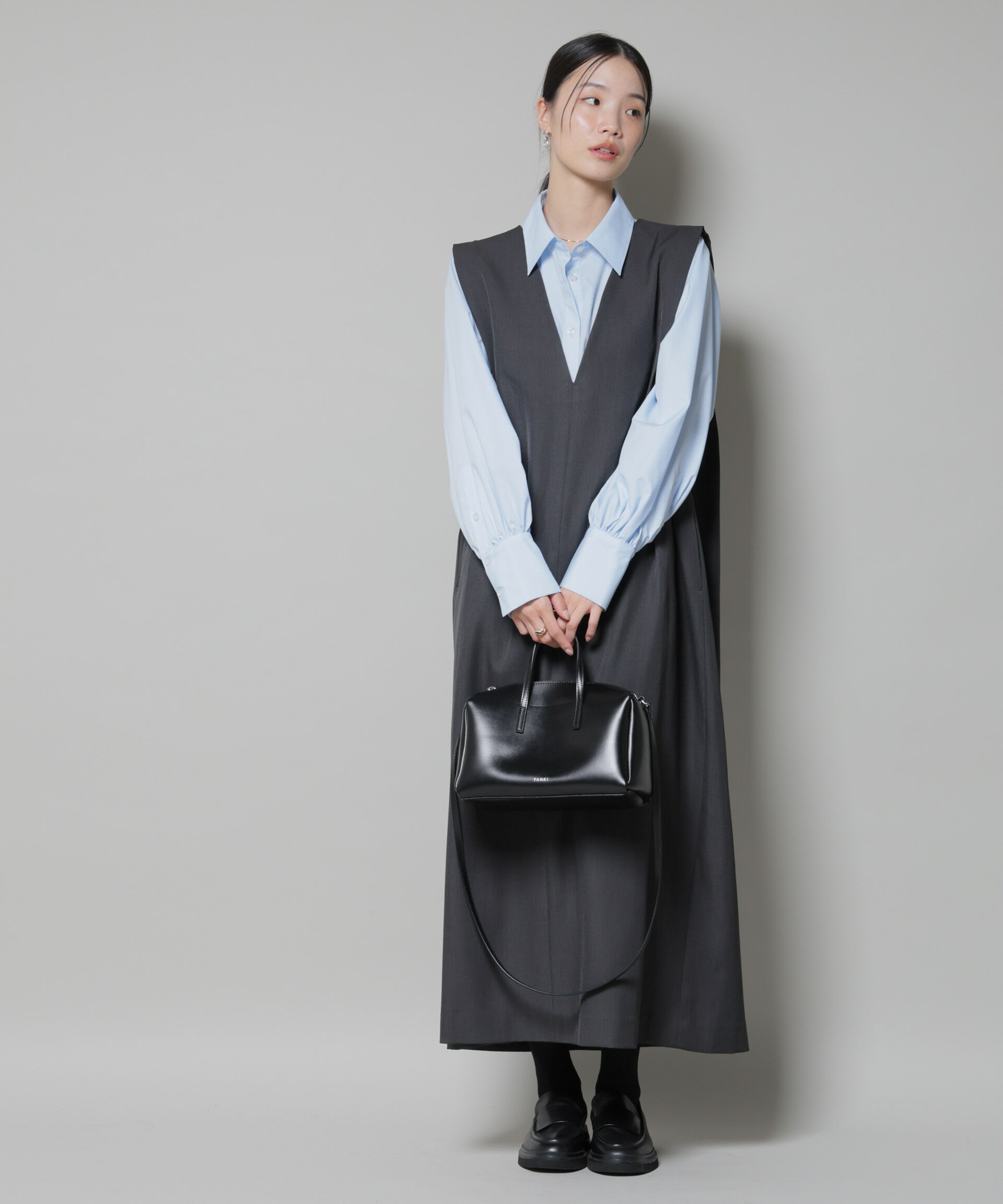 nano･universe「ショルダータックVネックワンピース」|ワンピース|