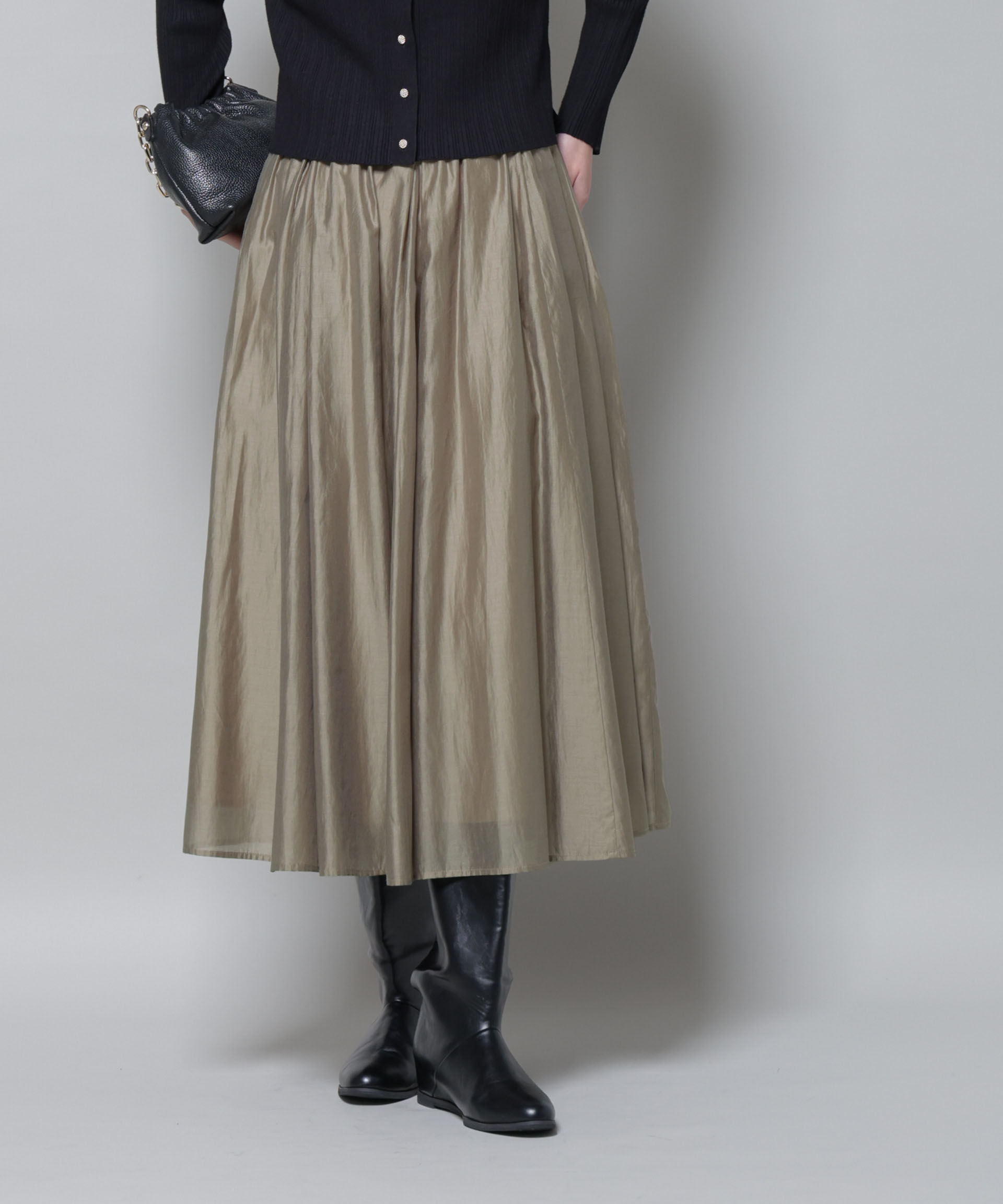 nano･universe「ブライトローンギャザータックスカート」|スカート|