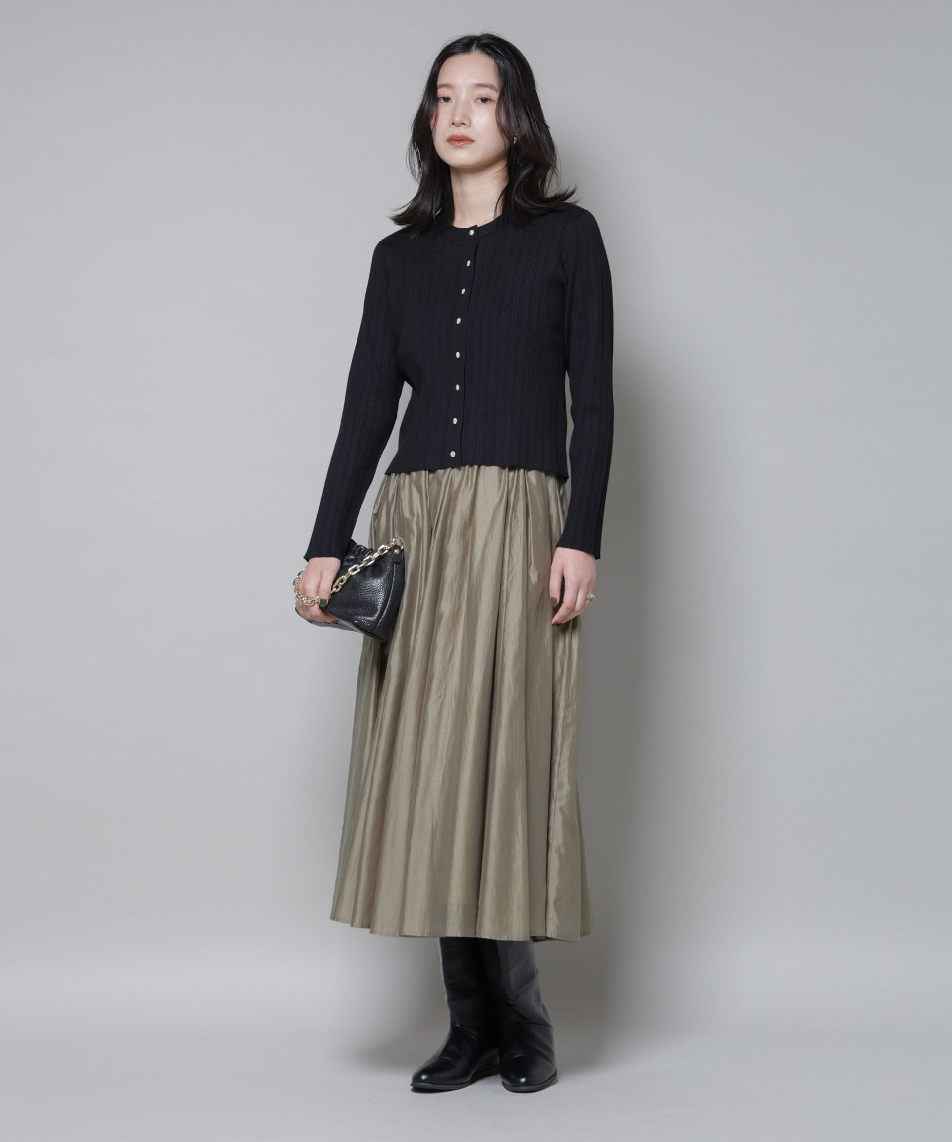 nano･universe「ブライトローンギャザータックスカート」|スカート|