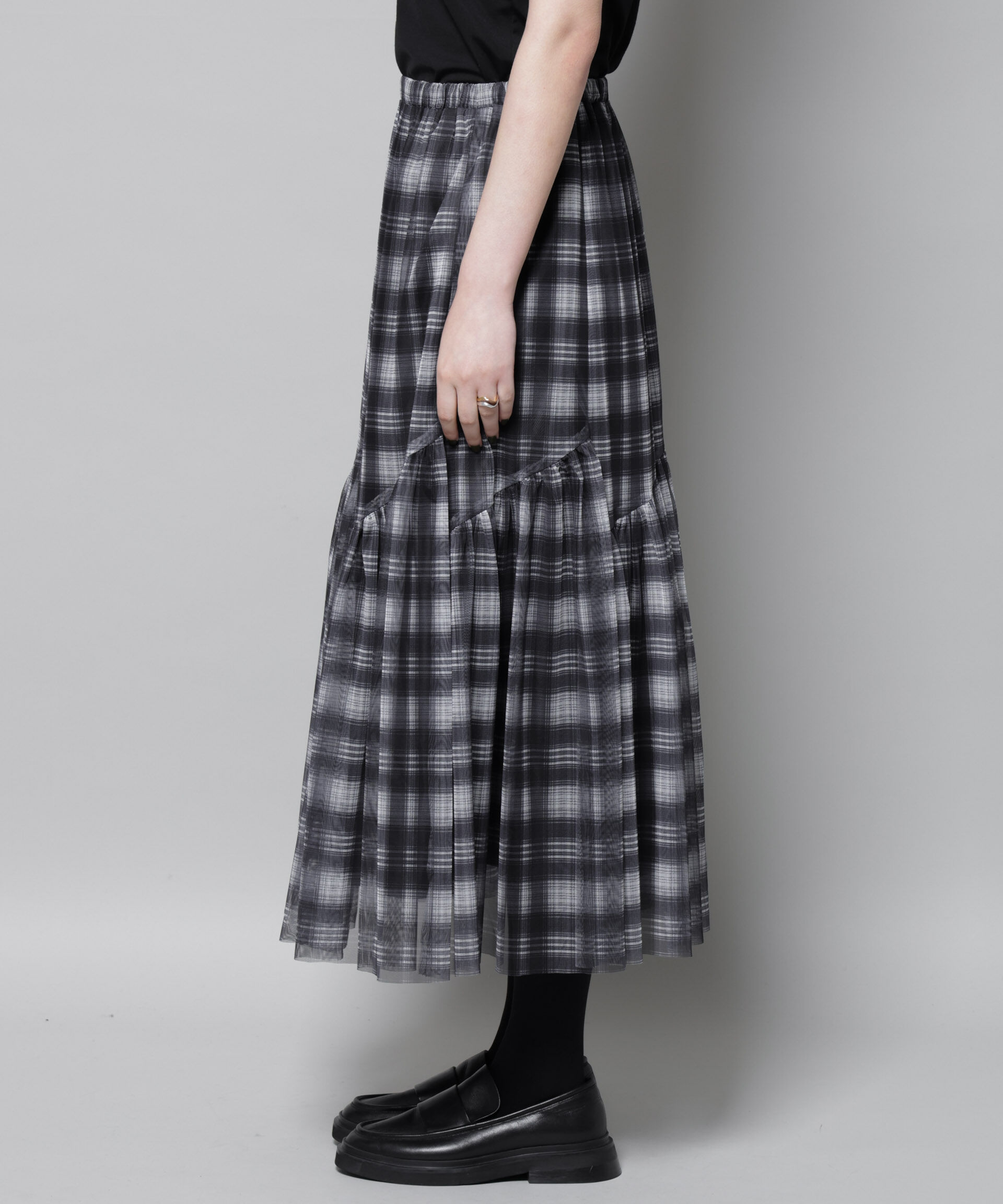 nano･universe「オンブレーチェックチュールスカート」|スカート|