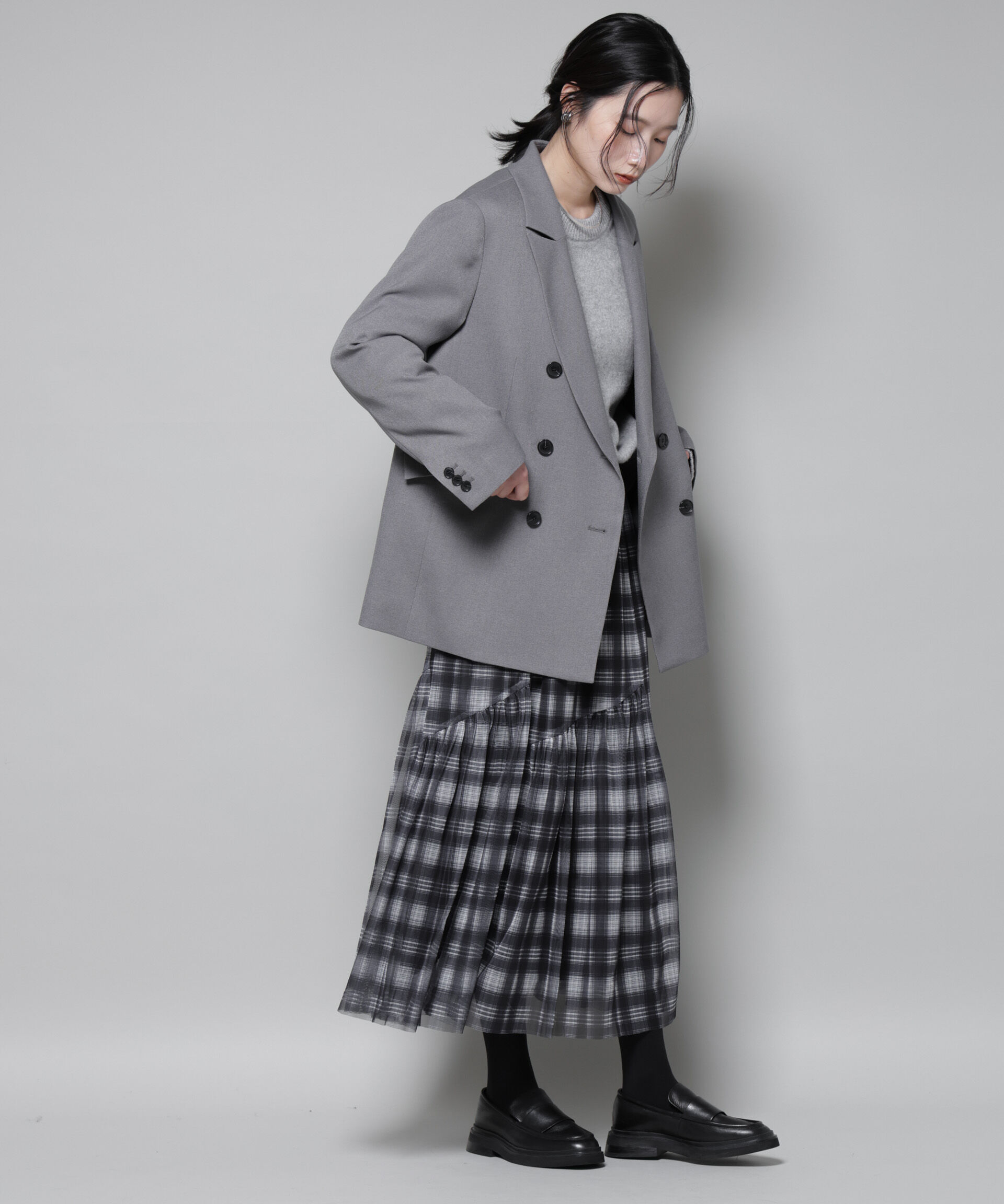 nano･universe「オンブレーチェックチュールスカート」|スカート|