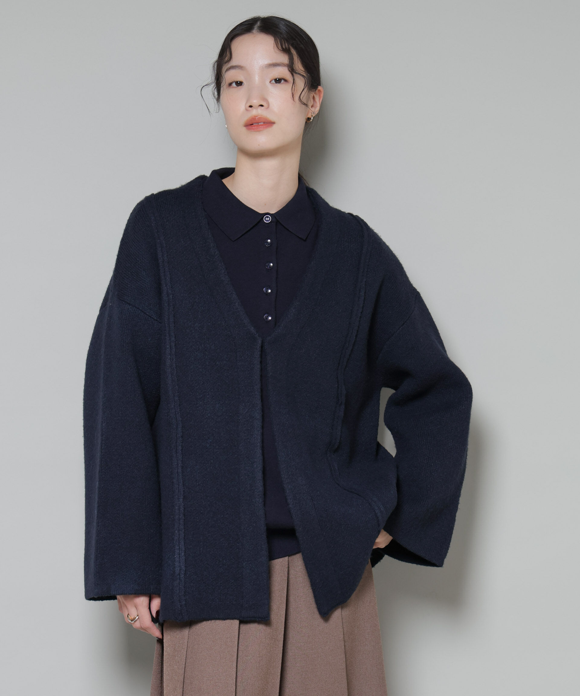 nano･universe「総針ニットジャケットカーディガン」|ニット・セーター|