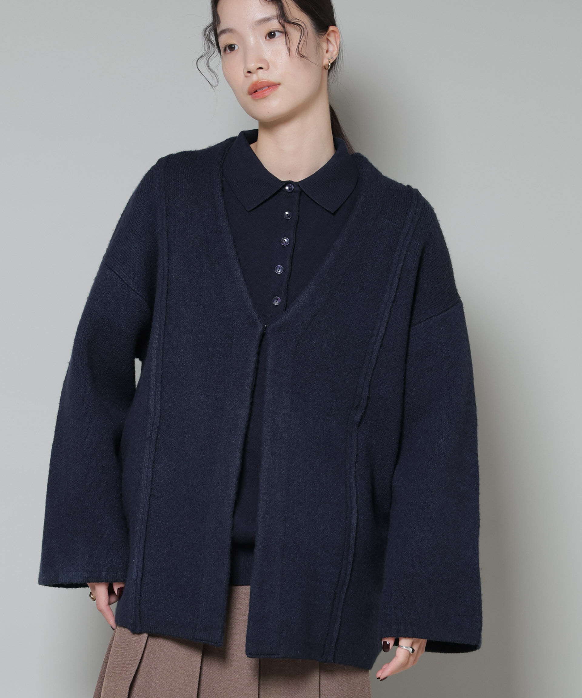 nano･universe「総針ニットジャケットカーディガン」|ニット・セーター|