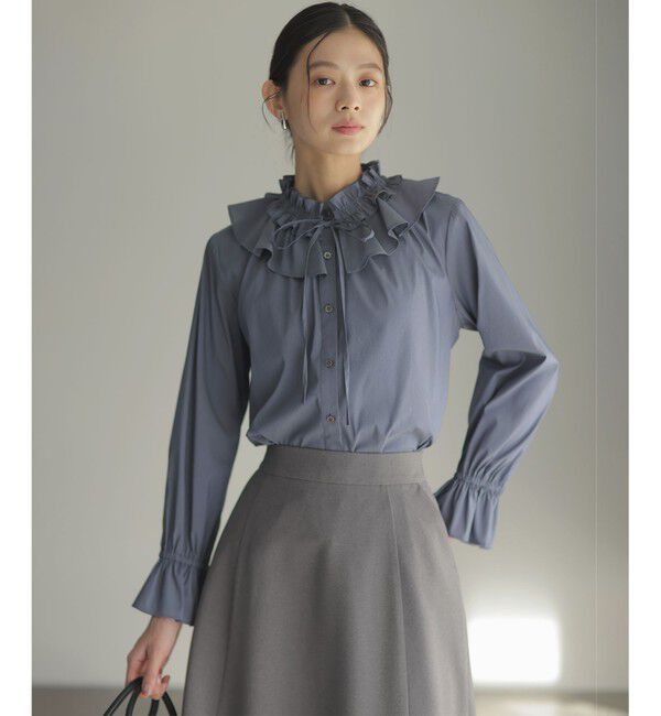 組曲「【2WAY】エアリーシャーティングフリル襟 ブラウス」|シャツ・ブラウス|