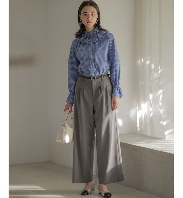 組曲「【2WAY】エアリーシャーティングフリル襟 ブラウス」|シャツ・ブラウス|