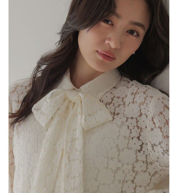組曲「【WEB限定】フラワーラッセルレースシャツライク ブラウス」|シャツ・ブラウス|