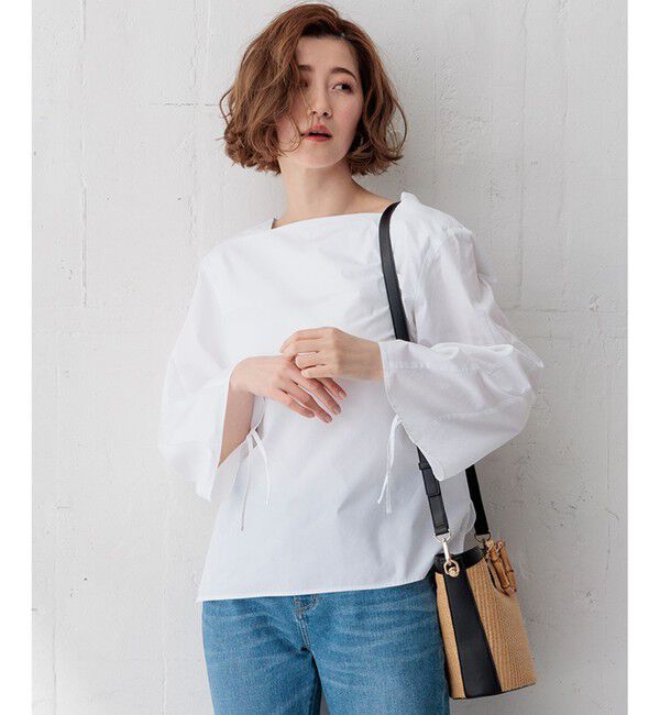 23区「【Oggi4月号掲載/洗える】CANCLINI デザインスリーブ ブラウス」|シャツ・ブラウス|[WEB限定]ﾎﾜｲ