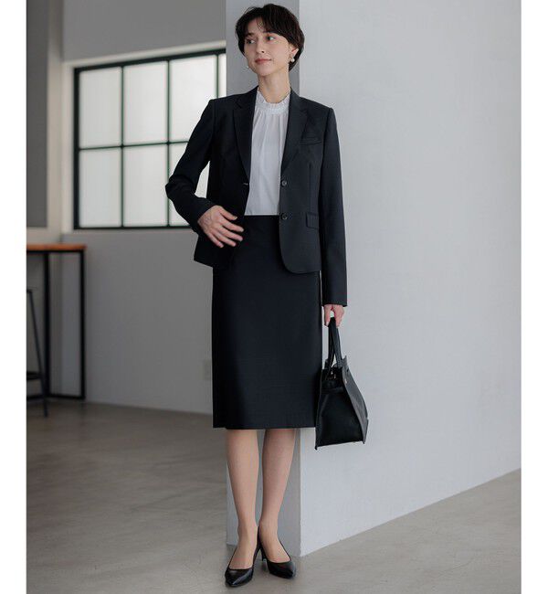 23区「【吸水速乾/UVケア/防シワ性】バックサテンアムンゼン スタンドフリル ブラウス」|シャツ・ブラウス|