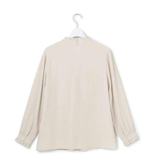 23区「【吸水速乾/UVケア/防シワ性】バックサテンアムンゼン スタンドフリル ブラウス」|シャツ・ブラウス|