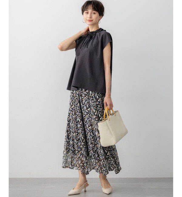 23区「【WEB&一部店舗限定】ライトタンブラー ギャザー フリル ブラウス」|シャツ・ブラウス|