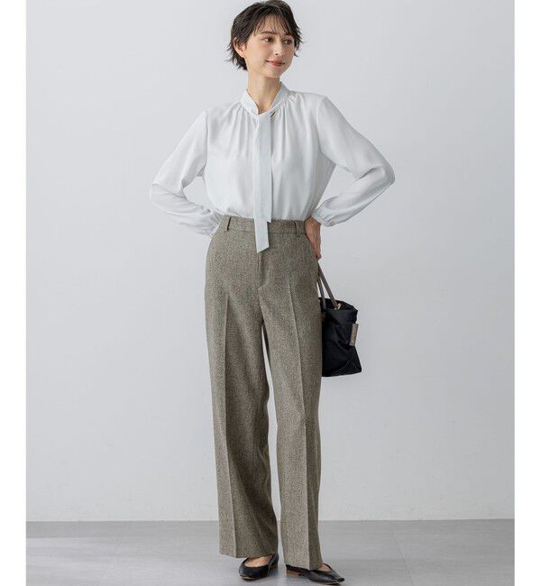 23区「【洗える】バックサテンアムンゼン ボウタイ ブラウス」|シャツ・ブラウス|