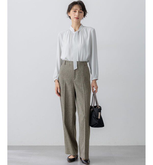 23区「【洗える】バックサテンアムンゼン ボウタイ ブラウス」|シャツ・ブラウス|