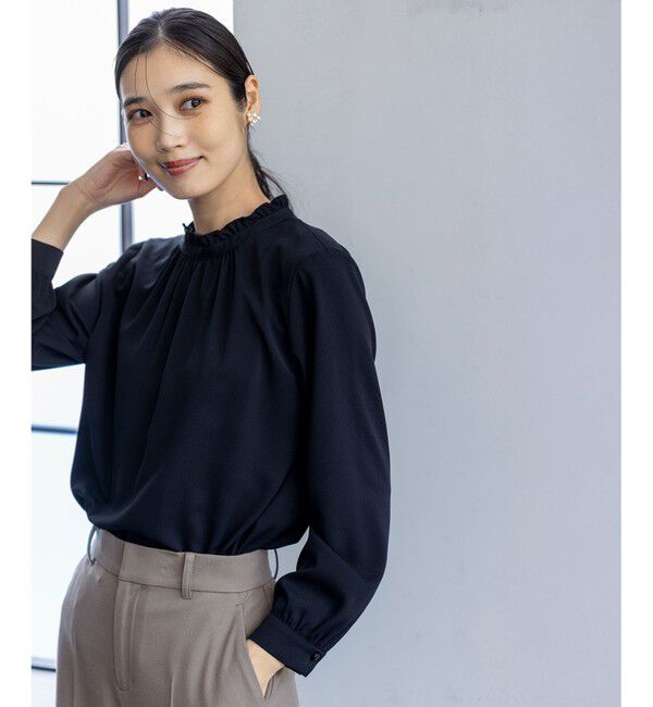 ANY SIS「フリルネックスタンド ブラウス」|シャツ・ブラウス|