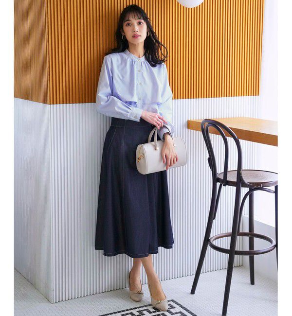 ANY SIS「シャンブレーベルテッド スカート」|スカート|