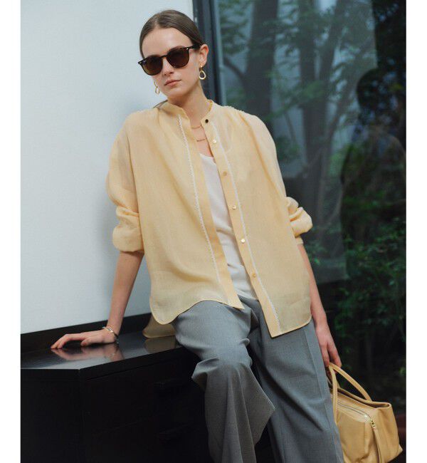 BEIGE,「PAULINE / リネンヴィスコースレースブラウス」|シャツ・ブラウス|