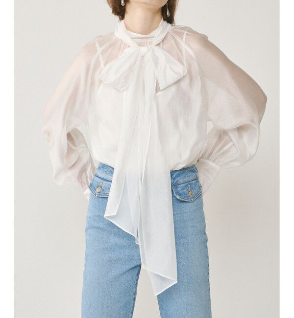 GRACE CONTINENTAL「シアーボウタイブラウス」|シャツ・ブラウス|