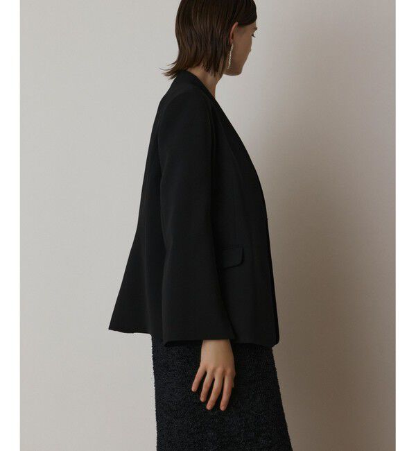  「ダブルクロスノーカラージャケット」|ノーカラージャケット|