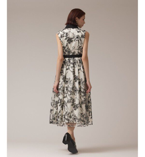 GRACE CONTINENTAL「フラワー刺繍ボウタイドレス」|ドレス|