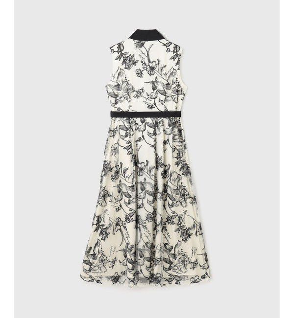 GRACE CONTINENTAL「フラワー刺繍ボウタイドレス」|ドレス|