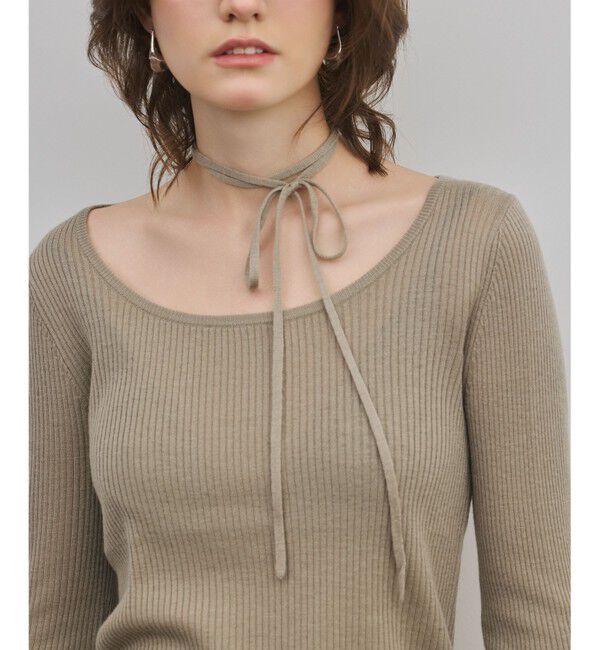 Diagram「バイカラーリブニットトップ」|ニット・セーター|カーキ