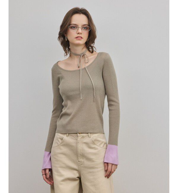 Diagram「バイカラーリブニットトップ」|ニット・セーター|