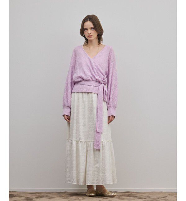 GRACE CONTINENTAL「カシュクールニットトップ」|ニット・セーター|ピンク