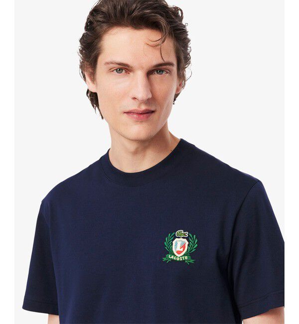 LACOSTE「ローレルエンブレムステッチフレンチメイドTシャツ」|Tシャツ・カットソー|