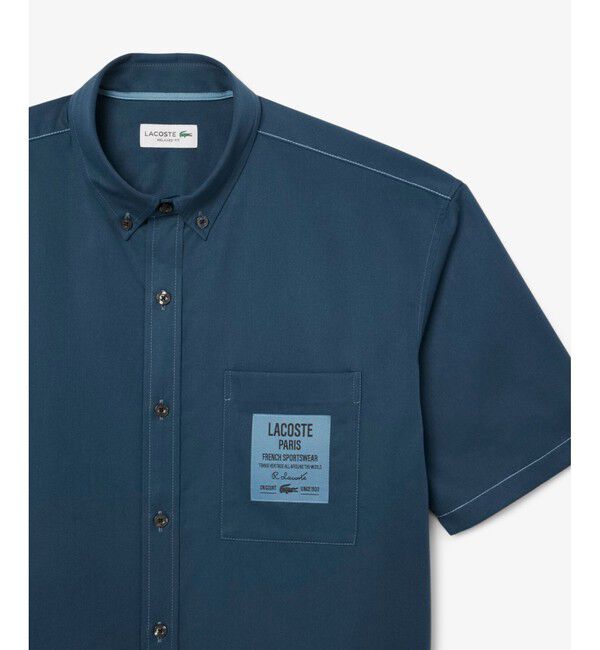 LACOSTE「シルクブレンドネームパッチボタンダウンシャツ」|シャツ・ブラウス|