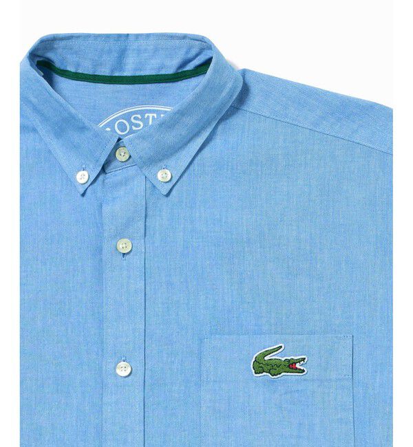 LACOSTE「ウォッシュドオックスフォード半袖ボタンダウンシャツ」|シャツ・ブラウス|