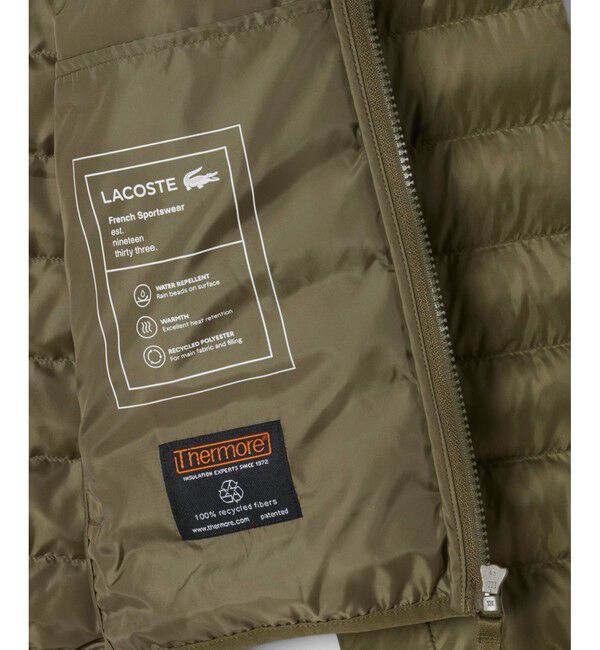 LACOSTE「撥水キルテッドパフジャケット」|ダウン|