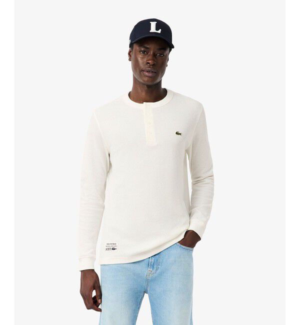 LACOSTE「ヘンリーネックワッフルTシャツ」|Tシャツ・カットソー|オフホワイト
