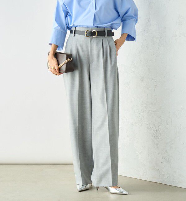 NOLLEY'S sophi「《セットアップ対応》ウール混ウォッシャブルワイドパンツ」|その他|