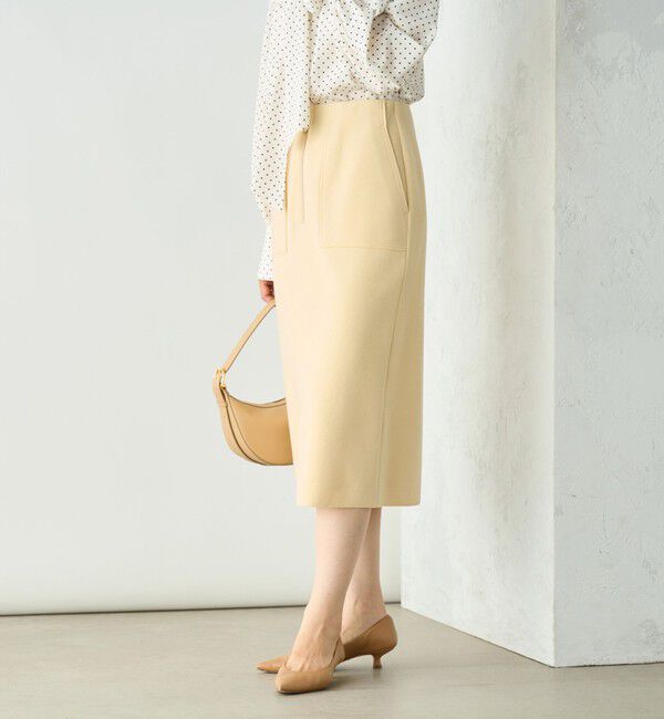 NOLLEY'S sophi「ウォッシャブルダブルジャージハーフジップタイトスカート」|タイト|