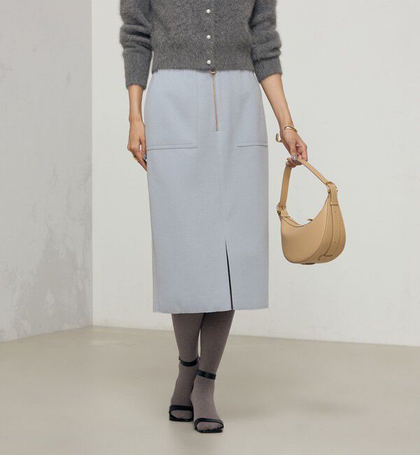 NOLLEY'S sophi「ウォッシャブルダブルジャージハーフジップタイトスカート」|タイト|