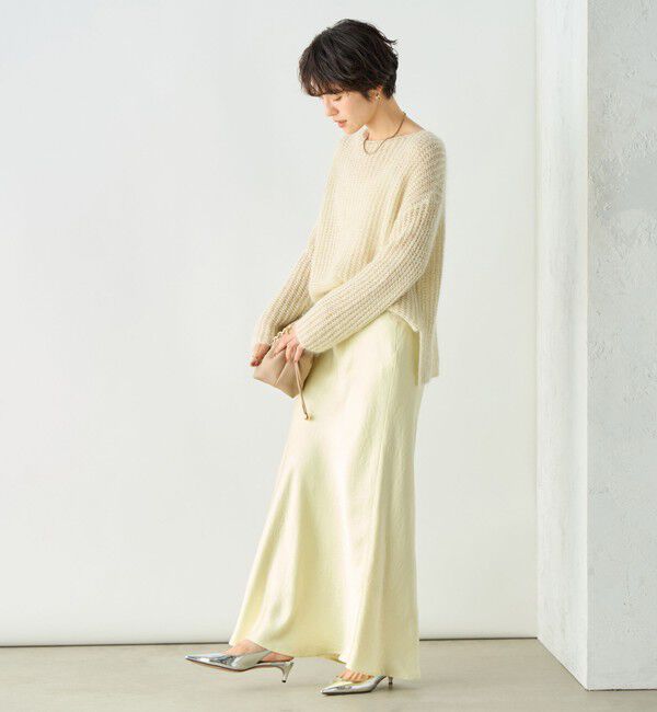 NOLLEY'S sophi「《オールシーズン対応》ウォッシャブルブライトサテンナロースカート」|スカート|