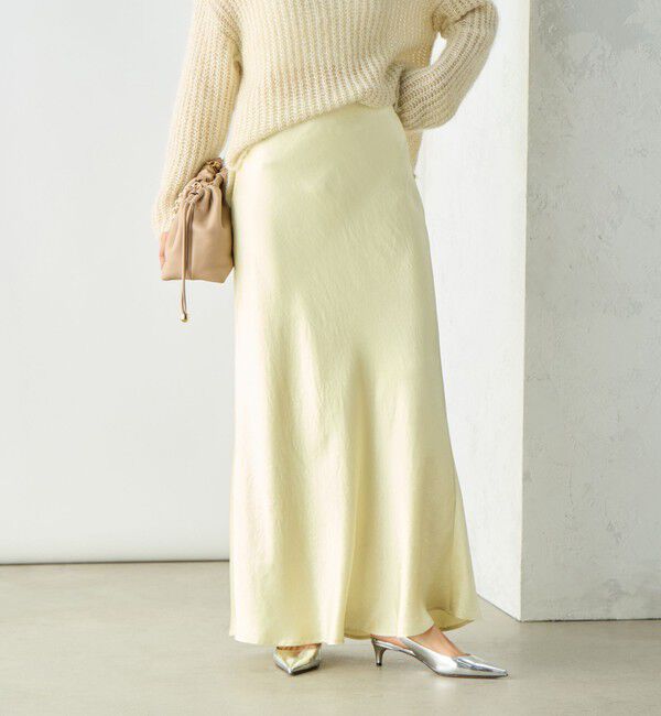 NOLLEY'S sophi「《オールシーズン対応》ウォッシャブルブライトサテンナロースカート」|スカート|
