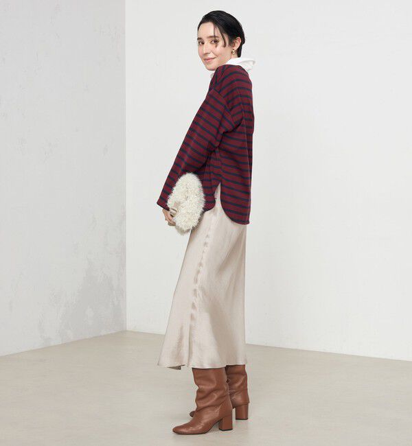 NOLLEY'S sophi「《オールシーズン対応》ウォッシャブルブライトサテンナロースカート」|スカート|