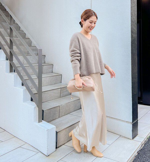 NOLLEY'S sophi「《オールシーズン対応》ウォッシャブルブライトサテンナロースカート」|スカート|