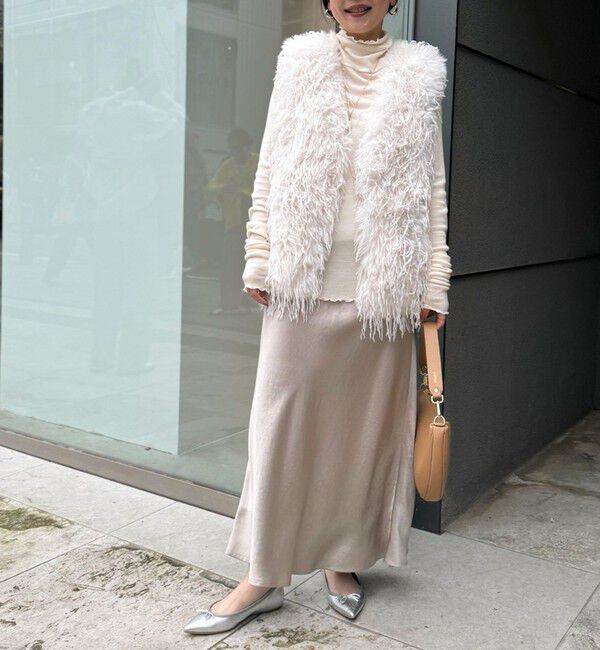 NOLLEY'S sophi「《オールシーズン対応》ウォッシャブルブライトサテンナロースカート」|スカート|