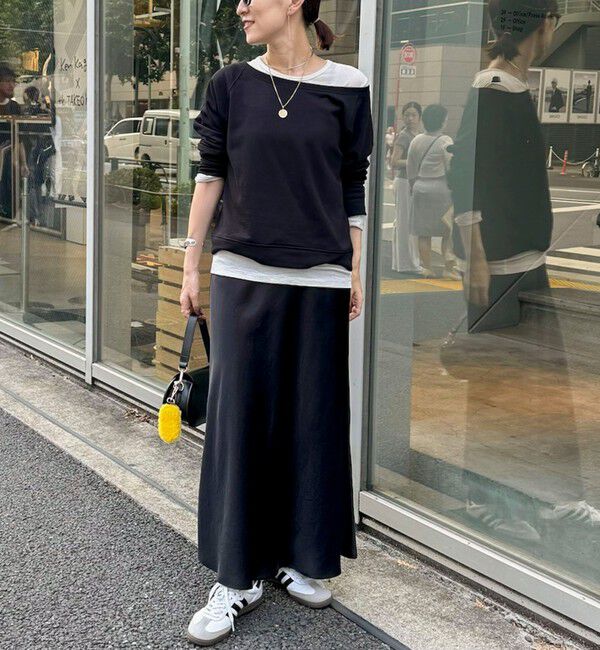 NOLLEY'S sophi「《オールシーズン対応》ウォッシャブルブライトサテンナロースカート」|スカート|